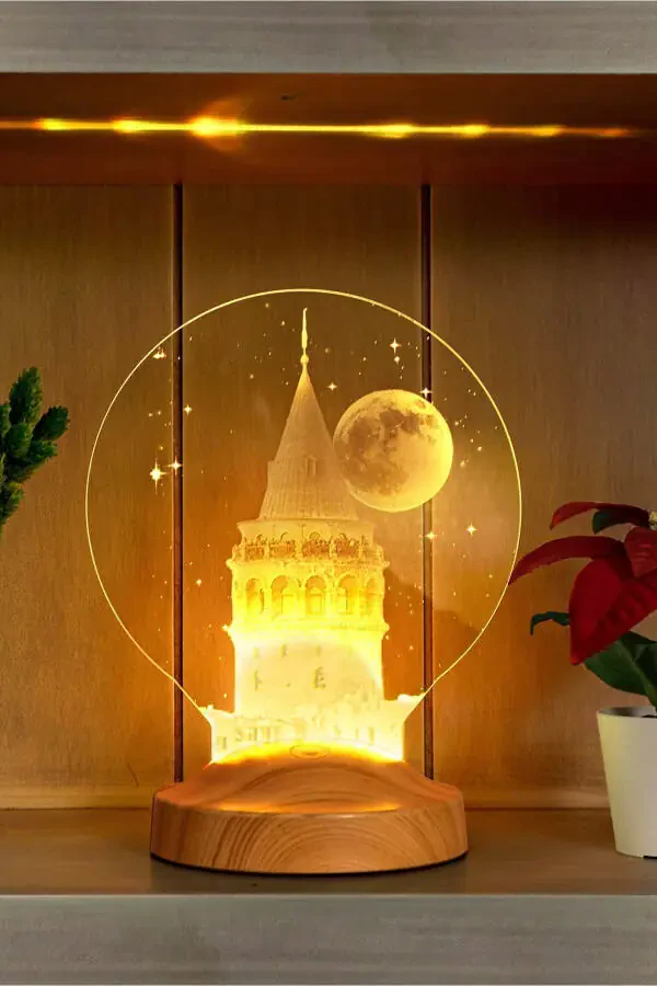 Galata Tower LED Lamp, Istanbul Souvenir Night Light, Personalized Birthday Gift Lamp - 14