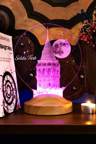 Galata Tower LED Lamp, Istanbul Souvenir Night Light, Personalized Birthday Gift Lamp - SEVGİLAMBASI (1)