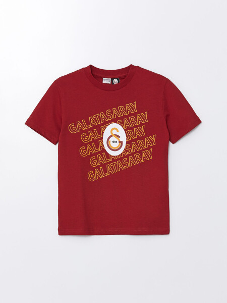 Galatasaray Printed Short Sleeve Boys T-Shirt with Crew Neck - 1