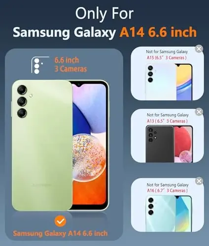 Galaxy A14-5G için FNTCASE Telefon Kılıfı: Samsung Galaxy A14-5G Şeffaf Kılıf Askeri Sınıf Düşme Koruması Sararmaya Karşı Dayanıklı Cep Telefonu Kapağı - Sağlam Darbeye Dayanıklı Koruyucu Şeffaf Kılıflar (Şeffaf) - 2