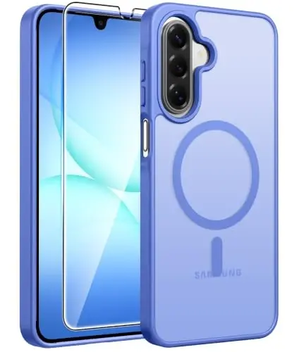 Galaxy A17/A16 5G Telefon Kılıfı için FNTCASE, Magsafe Uyumlu, Ekran Koruyucu | Yarı Saydam Mat, 14FT Askeri Sınıf Düşme Koruması, İnce Darbeye Dayanıklı Koruyucu, Samsung A 17 A 16 Kılıfı için, Ultramarin 