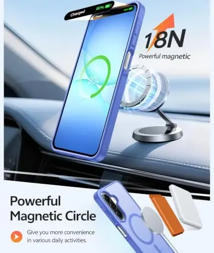 Galaxy A17/A16 5G Telefon Kılıfı için FNTCASE, Magsafe Uyumlu, Ekran Koruyucu | Yarı Saydam Mat, 14FT Askeri Sınıf Düşme Koruması, İnce Darbeye Dayanıklı Koruyucu, Samsung A 17 A 16 Kılıfı için, Ultramarin - 3