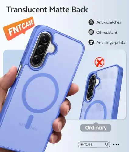Galaxy A17/A16 5G Telefon Kılıfı için FNTCASE, Magsafe Uyumlu, Ekran Koruyucu | Yarı Saydam Mat, 14FT Askeri Sınıf Düşme Koruması, İnce Darbeye Dayanıklı Koruyucu, Samsung A 17 A 16 Kılıfı için, Ultramarin - 6