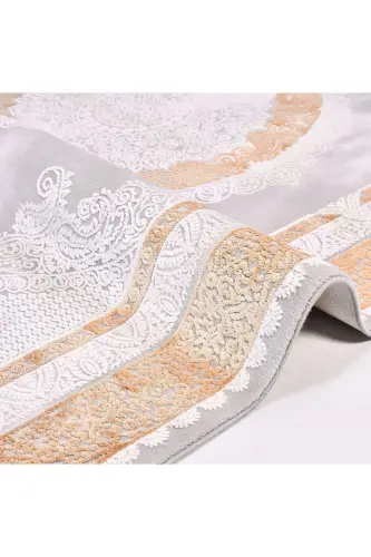 Galaxy Collection 13416 Bamboo Textured Viscose Acrylic Living Room Carpet Runner-Gold 2 - 3