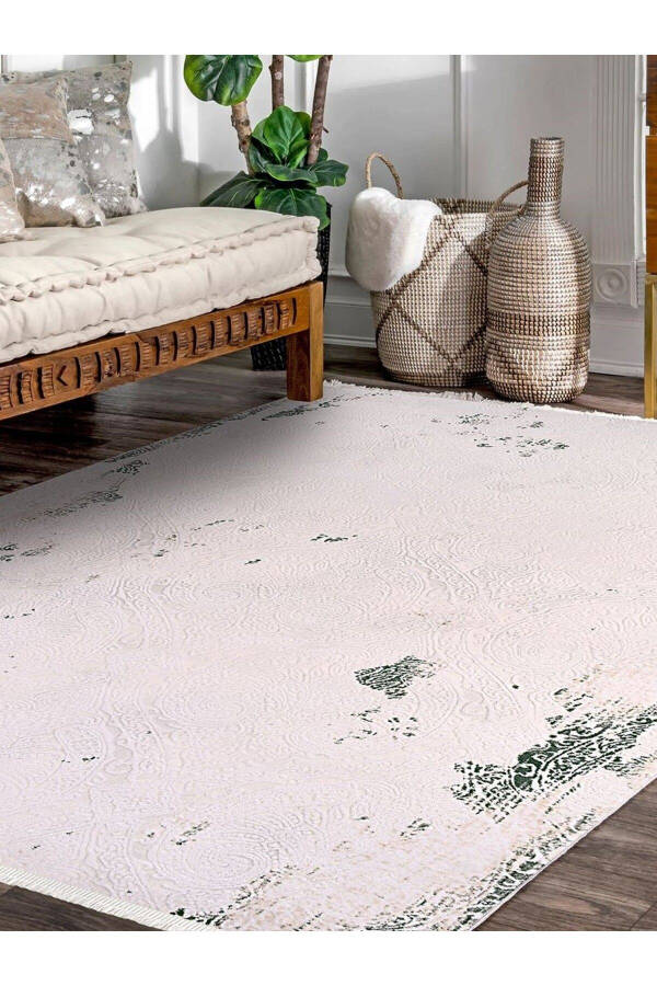 Galaxy Collection13475 Silk Bamboo Textured Viscose Acrylic Living Room Kitchen Hallway Carpet Rug - 1