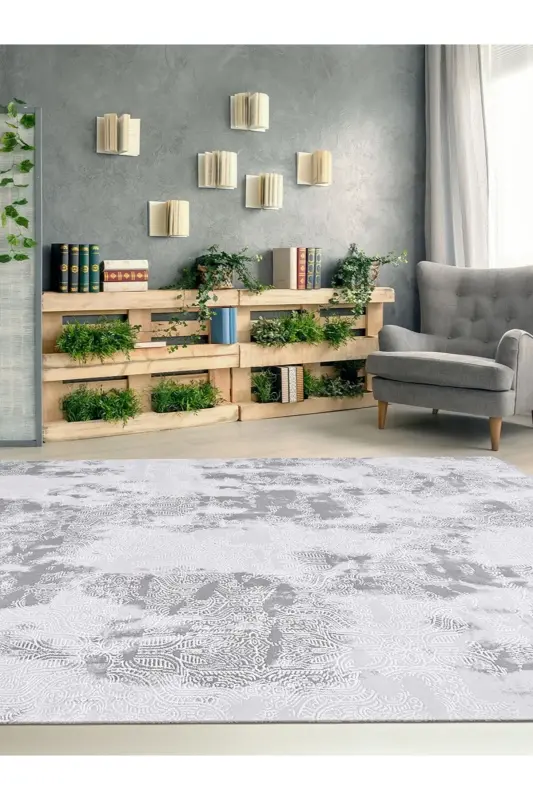 Galaxy Koleksiyonu 13416 Bambu Dokulu Viskon Akrilik Salon Oturma Odası Halı Yolluk-Gold 2 - EMIN HALI