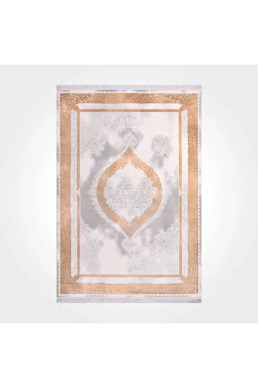 Galaxy Koleksiyonu 13416 Bambu Dokulu Viskon Akrilik Salon Oturma Odası Halı Yolluk-Gold 2 - 5