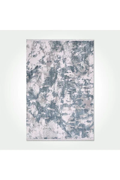 Galaxy Koleksiyonu 13620 Bambu Dokulu Viskon Akrilik Salon Mutfak Antre Halı Yolluk-Turkuaz - 5