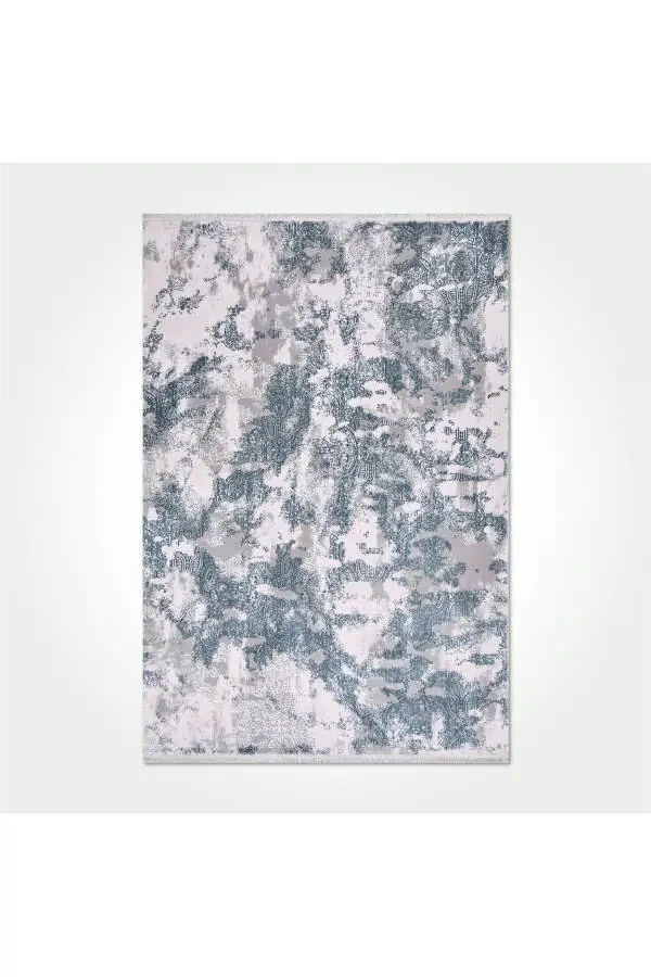 Galaxy Koleksiyonu 13620 Bambu Dokulu Viskon Akrilik Salon Mutfak Antre Halı Yolluk-Turkuaz - 5