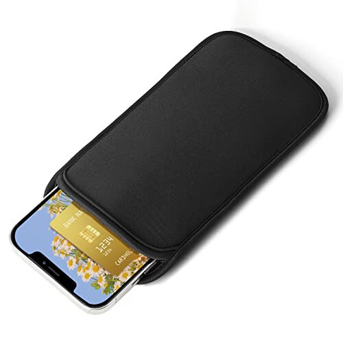Galaxy S24/S23 Ultra, S22 Plus, Note 20, S21 FE, A74/A55/A14 Telefon Sumkasi, Universal Neopren Shokproof Telefon Xalta Sumkasi Hamyon Tashiydigan Sumkasi 4.7-6.9 dyuymli iPhone 15 14 13 Pro Max, Huawei/HTC/LG (Qora) - ARLGSELN (1)