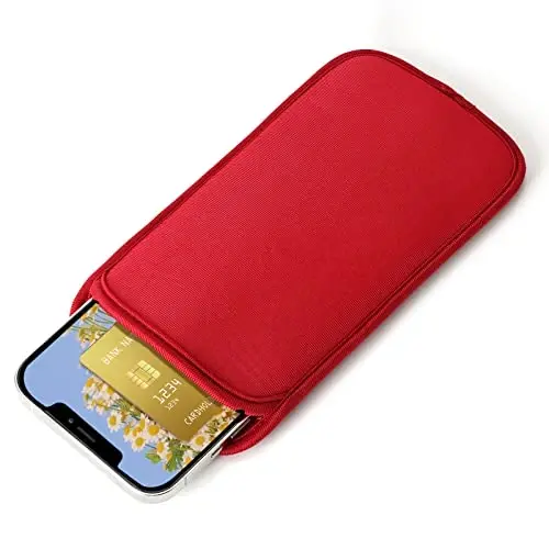 Galaxy S25/S24 Ultra, S23 Plus, Note 20, S21 FE, A75/A56/A14 telefon sumkasi, Universal Neopren zarba o'tkazmaydigan telefon qutisi hamyon qutisi 4,7-6,9 dyuym iPhone Air 17 16 Pro Max, Huawei/Sony (Qora) uchun - 2