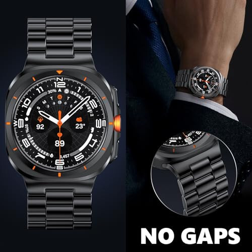 Galaxy Watch Ultra 47mm (2024) uchun AIRSPO Bandlar, Samsung Galaxy Watch 7 Ultra Band Erkaklar uchun Bo'shliqsiz Metall Biznes Bilaguzuk Tasmasi almashtirish Bilaguzuk - 5