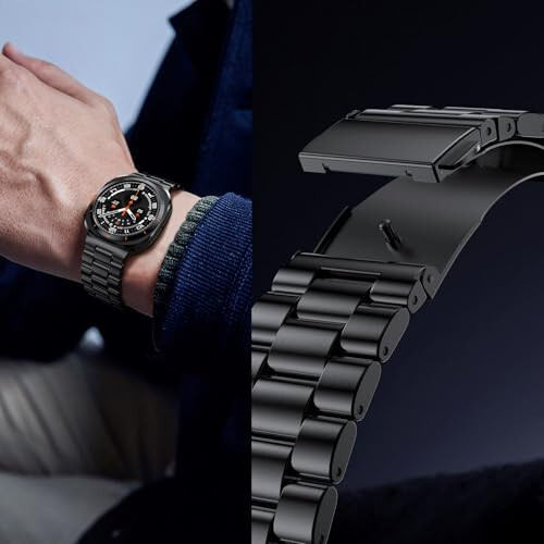 Galaxy Watch Ultra 47mm (2024) uchun AIRSPO Bandlar, Samsung Galaxy Watch 7 Ultra Band Erkaklar uchun Bo'shliqsiz Metall Biznes Bilaguzuk Tasmasi almashtirish Bilaguzuk - 7