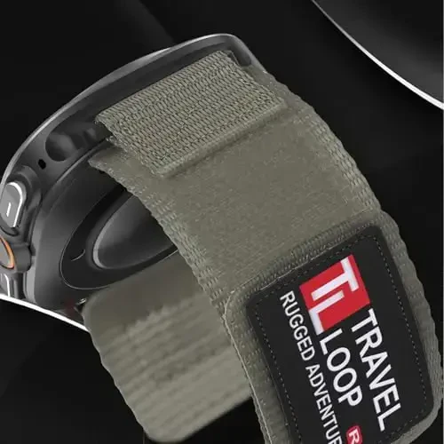 Galaxy Watch Ultra Bands 47mm erkaklar va ayollar uchun bardoshli neylon tasma, Bir marta bosish bilan hech qanday bo'shliq matodan to'qilgan bilakuzuklar Samsung Galaxy Watch 7 Ultra Band 47 mm erkak uchun sozlanishi sport tasmasi, XL - 3