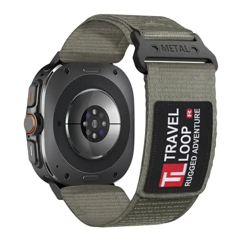 Galaxy Watch Ultra Bands 47mm erkaklar va ayollar uchun bardoshli neylon tasma, Bir marta bosish bilan hech qanday bo'shliq matodan to'qilgan bilakuzuklar Samsung Galaxy Watch 7 Ultra Band 47 mm erkak uchun sozlanishi sport tasmasi, XL - RUGGED