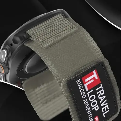 Galaxy Watch Ultra Bands 47mm erkaklar va ayollar uchun bardoshli neylon tasma, Bir marta bosish bilan hech qanday bo'shliq matodan to'qilgan bilakuzuklar Samsung Galaxy Watch 7 Ultra Band 47 mm erkak uchun sozlanishi sport tasmasi, XL - 3