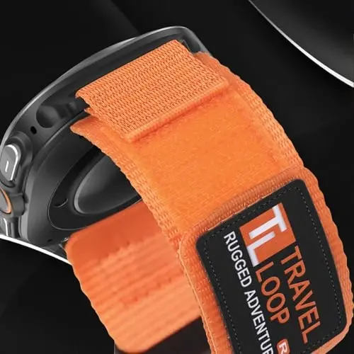 Galaxy Watch Ultra Bands 47mm erkaklar va ayollar uchun bardoshli neylon tasmasi, bir marta bosish orqali bo'shliqsiz mato to'quv bilakuzuklar sozlanishi sport tasmasi Samsung Galaxy Watch 7 Ultra Band 47 mm erkaklar uchun, XL - 3