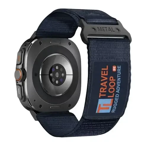 Galaxy Watch Ultra Bands 47mm erkaklar va ayollar uchun mustahkam neylon tasma, Bir marta bosish Orasida bo'sh joy bo'lmagan mato to'qilgan bilakuzuklar Samsung Galaxy Watch 7 Ultra Band 47 mm erkak uchun sozlanishi sport tasmasi, XL - 1