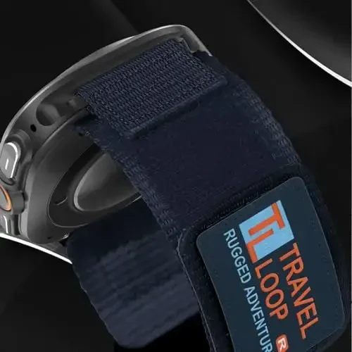 Galaxy Watch Ultra Bands 47mm erkaklar va ayollar uchun mustahkam neylon tasma, Bir marta bosish Orasida bo'sh joy bo'lmagan mato to'qilgan bilakuzuklar Samsung Galaxy Watch 7 Ultra Band 47 mm erkak uchun sozlanishi sport tasmasi, XL - 3