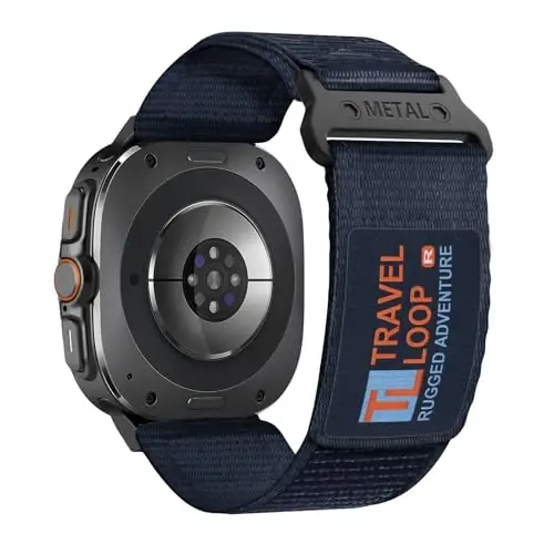 Galaxy Watch Ultra Bands 47mm erkaklar va ayollar uchun mustahkam neylon tasma, Bir marta bosish Orasida bo'sh joy bo'lmagan mato to'qilgan bilakuzuklar Samsung Galaxy Watch 7 Ultra Band 47 mm erkak uchun sozlanishi sport tasmasi, XL - 1