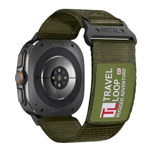 Rugged Nylon Band for Galaxy Watch Ultra Bands 47mm (2025/2024) for Men Women,One Click No Gap Fabric Woven Wristbands Adjustable Sport Strap for Samsung Galaxy Watch Ultra Band 47 mm for Man,XL - 1