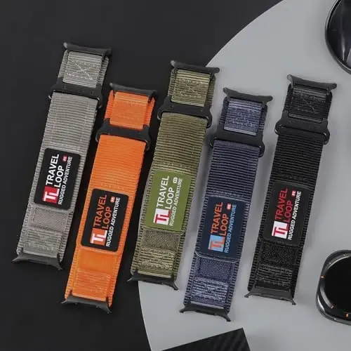 Rugged Nylon Band for Galaxy Watch Ultra Bands 47mm (2025/2024) for Men Women,One Click No Gap Fabric Woven Wristbands Adjustable Sport Strap for Samsung Galaxy Watch Ultra Band 47 mm for Man,XL - 2
