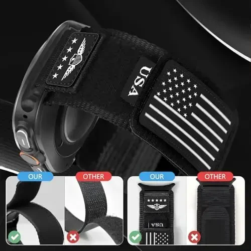 Rugged Nylon Band for Galaxy Watch Ultra Bands 47mm (2025/2024) for Men Women,One Click No Gap Fabric Woven Wristbands Adjustable Sport Strap for Samsung Galaxy Watch Ultra Band 47 mm for Man,L - 3