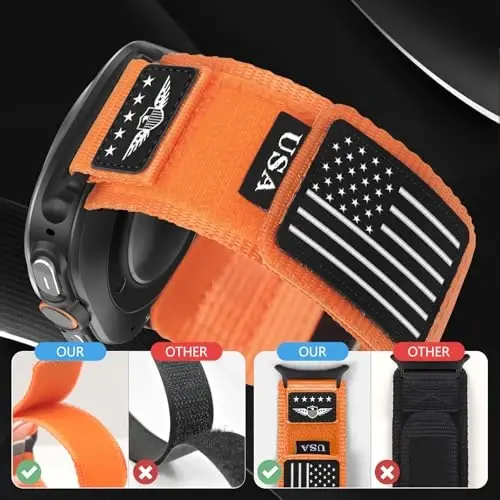 Rugged Nylon Band for Galaxy Watch Ultra Bands 47mm (2025/2024) for Men Women,One Click No Gap Fabric Woven Wristbands Adjustable Sport Strap for Samsung Galaxy Watch Ultra Band 47 mm for Man,XL - 3