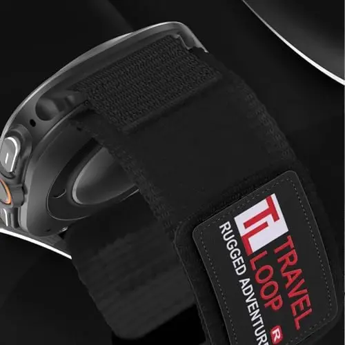 Rugged Nylon Band for Galaxy Watch Ultra Bands 47mm for Men Women,One Click No Gap Fabric Woven Wristbands Adjustable Sport Strap for Samsung Galaxy Watch 7 Ultra Band 47 mm for Man,L - 3