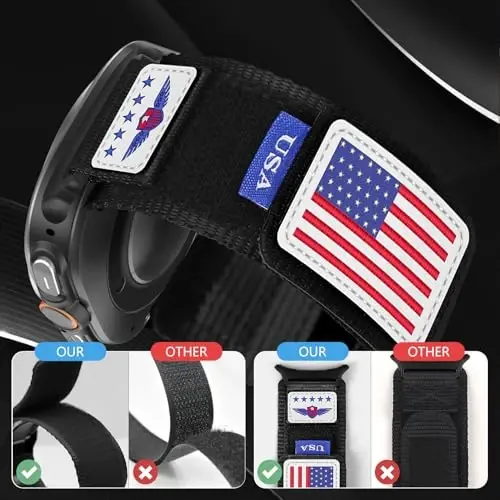 Rugged Nylon Band for Galaxy Watch Ultra Bands 47mm for Men Women,One Click No Gap Fabric Woven Wristbands Adjustable Sport Strap for Samsung Galaxy Watch 7 Ultra Band 47 mm for Man,XL - 3