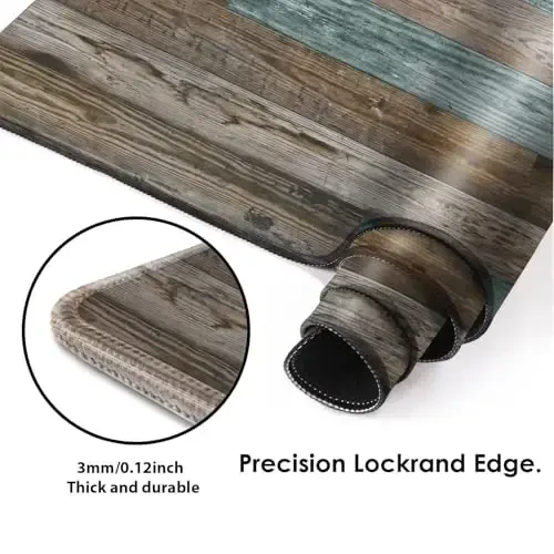 Galdas Gaming Mouse Pad Vintage Wood Grain Pattern XXL XL Large Mouse Pad Mat Long Extended Mousepad Desk Pad Non-Slip Rubber Mice Pads Stitched Edges Thin Pad (31.5x11.8x0.12Inch) - 4
