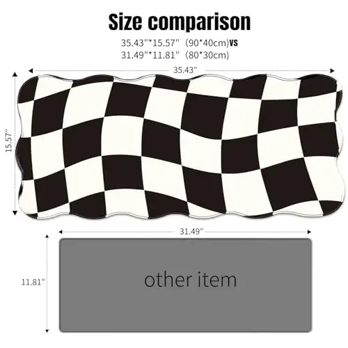 Galdas Gaming Mouse Pad XXL XL Large Long Extended Big Mousepad Non-Slip Rubber Keyboard Mouse Pad with Stitched Edges for Laptop Home Office (35.43x15.75x0.08 Inch) - 4