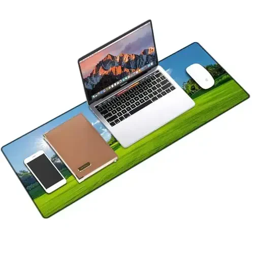 Galdas Gaming Mouse Pad XXL XL Large Long Extended Big Mousepad Non-Slip Rubber Keyboard Mouse Pad with Stitched Edges for Laptop Home Office (31.5x11.8x0.08 Inch) … (Grass) - 3