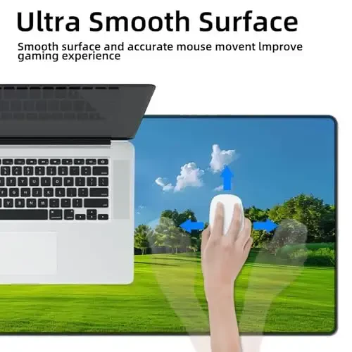 Galdas Gaming Mouse Pad XXL XL Large Long Extended Big Mousepad Non-Slip Rubber Keyboard Mouse Pad with Stitched Edges for Laptop Home Office (31.5x11.8x0.08 Inch) … (Grass) - 6