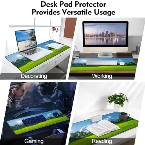 Galdas Gaming Mouse Pad XXL XL Large Long Extended Big Mousepad Non-Slip Rubber Keyboard Mouse Pad with Stitched Edges for Laptop Home Office (31.5x11.8x0.08 Inch) … (Grass) - 7