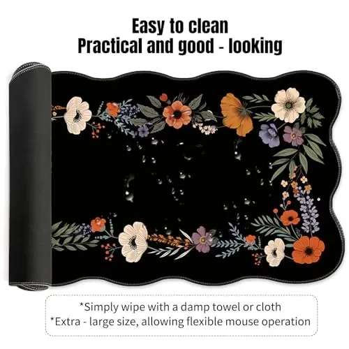Galdas Gaming Mouse Pad XXL XL Large Long Extended Big Mousepad Non-Slip Rubber Keyboard Mouse Pad with Stitched Edges for Laptop Home Office (35.43x15.75x0.08 Inch) - 5