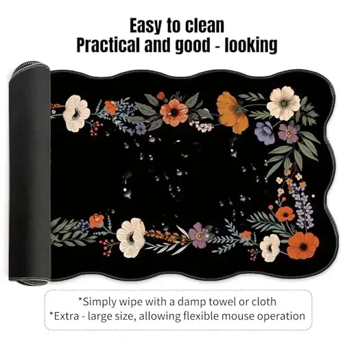 Galdas Gaming Mouse Pad XXL XL Large Long Extended Big Mousepad Non-Slip Rubber Keyboard Mouse Pad with Stitched Edges for Laptop Home Office (35.43x15.75x0.08 Inch) - 5