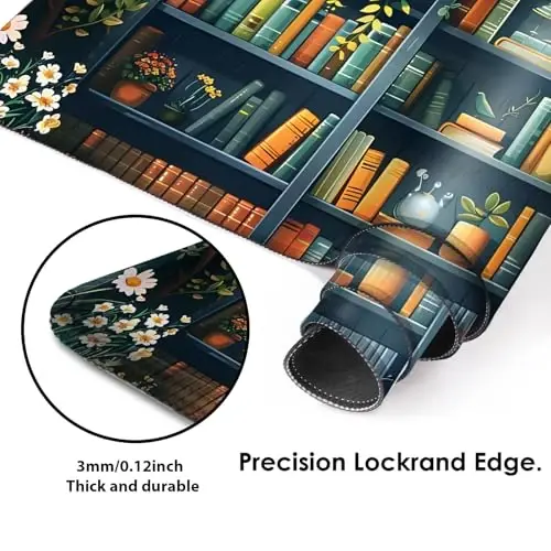 Galdas Gaming Mouse Pad XXL XL Katta Uzun Katta Katta Sichqoncha Yostig'i Sirpanmaydigan Rezina Klaviatura Sichqoncha Yostig'i Noutbuk Uy Ofisi uchun Tikilgan Chegaralar bilan (31.5x11.8x0.08 Inch) -Kitoblar - 3