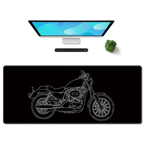 Galdas Gaming Mouse Pad XXL XL Large Long Extended Big Mousepad Non-Slip Rubber Keyboard Mouse Pad with Stitched Edges for Laptop Home Office (31.5x11.8x0.08 Inch) … (Motor) - MODAZONE