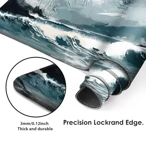 Galdas Gaming Mouse Pad XXL XL Katta Uzun Katta Katta Sürgichga qarshi Rezina Klaviatura Sürgichi Noutbuk Uy Ofisi uchun Tikilgan Qirralar bilan (31.5x11.8x0.08 Dyum) … (Aurora) - 4