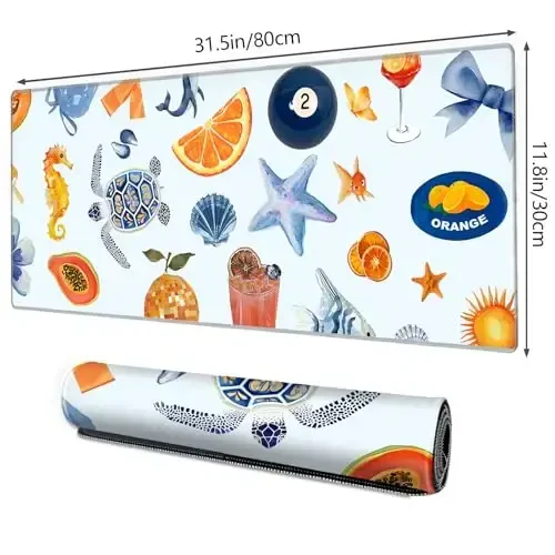 Galdas Gaming Mouse Pad XXL XL Katta Uzun Katta Sürilmaydigan Rezina Klaviatura Uy Ofisi uchun tikilgan qirralari bo'lgan sichqoncha (31,5x11,8x0,08 dyuym) -Shell 2025 - 2