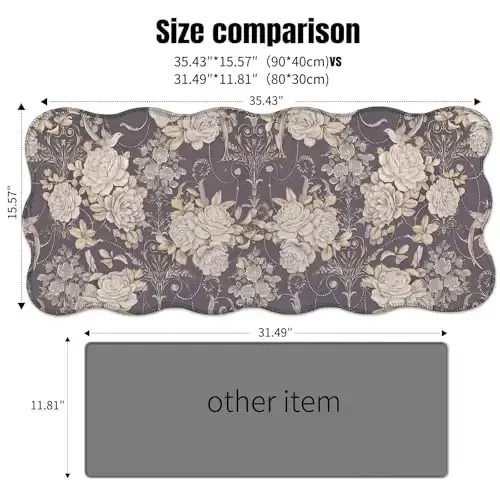 Galdas Gaming Mouse Pad XXL XL Katta Uzun Keng Mousepad Sirpanmaydigan Kauchuk Klaviatura Mouse Pad Tikilgan Qirralari Noutbuk Uy Ofisi uchun (35.48x15.75x0.08 dyuym) - 4