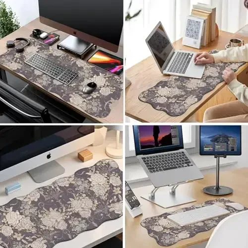 Galdas Gaming Mouse Pad XXL XL Katta Uzun Keng Mousepad Sirpanmaydigan Kauchuk Klaviatura Mouse Pad Tikilgan Qirralari Noutbuk Uy Ofisi uchun (35.48x15.75x0.08 dyuym) - 7