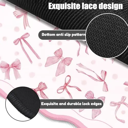 Galdas Gaming Mouse Pad XXL XL Katta Uzun Keng Mousepad Sirpanmaydigan Kauchuk Klaviatura Mouse Pad Tiktirilgan Qirralari bilan Noutbuk Uy Ofisi uchun (35.48x15.75x0.08 Dyum) - 3