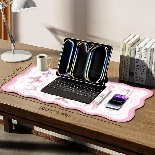 Galdas Gaming Mouse Pad XXL XL Katta Uzun Keng Mousepad Sirpanmaydigan Kauchuk Klaviatura Mouse Pad Tiktirilgan Qirralari bilan Noutbuk Uy Ofisi uchun (35.48x15.75x0.08 Dyum) - 6