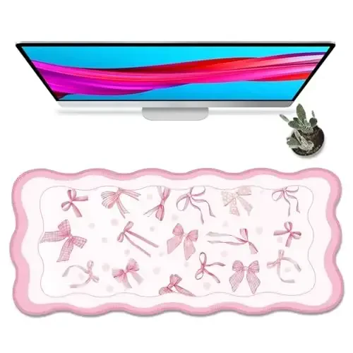 Galdas Gaming Mouse Pad XXL XL Katta Uzun Keng Mousepad Sirpanmaydigan Kauchuk Klaviatura Mouse Pad Tiktirilgan Qirralari bilan Noutbuk Uy Ofisi uchun (35.48x15.75x0.08 Dyum) - 1