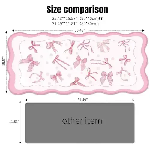 Galdas Gaming Mouse Pad XXL XL Katta Uzun Keng Mousepad Sirpanmaydigan Kauchuk Klaviatura Mouse Pad Tiktirilgan Qirralari bilan Noutbuk Uy Ofisi uchun (35.48x15.75x0.08 Dyum) - 4