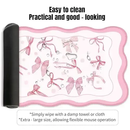 Galdas Gaming Mouse Pad XXL XL Katta Uzun Keng Mousepad Sirpanmaydigan Kauchuk Klaviatura Mouse Pad Tiktirilgan Qirralari bilan Noutbuk Uy Ofisi uchun (35.48x15.75x0.08 Dyum) - 5