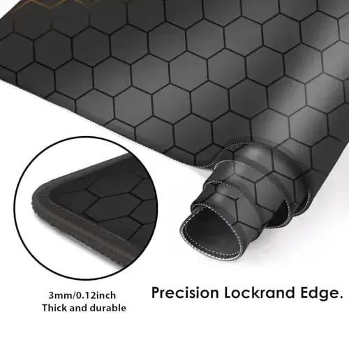 Galdas Gaming Mouse Pad XXL XL Katta Uzun Keng Mousepad Sirpanmaydigan Rezina Klaviatura Mouse Pad Laptop Uy Ofisi uchun Tikilgan Qirralari bilan (31.5x11.8x0.08 Düym) … (Grid) - 4