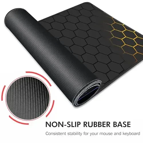 Galdas Gaming Mouse Pad XXL XL Katta Uzun Keng Mousepad Sirpanmaydigan Rezina Klaviatura Mouse Pad Laptop Uy Ofisi uchun Tikilgan Qirralari bilan (31.5x11.8x0.08 Düym) … (Grid) - 5
